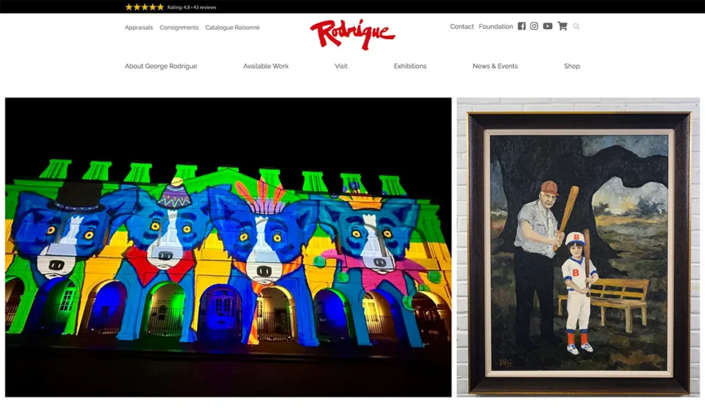 A Website Fit For A Blue Dog 3 George Rodrigue Studios website screenshot