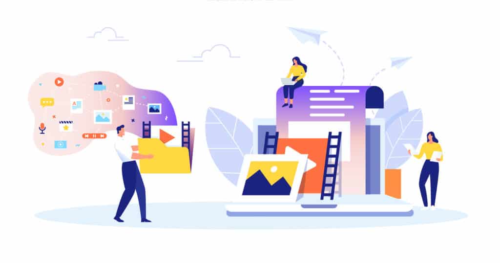 a Team Working Vector Image