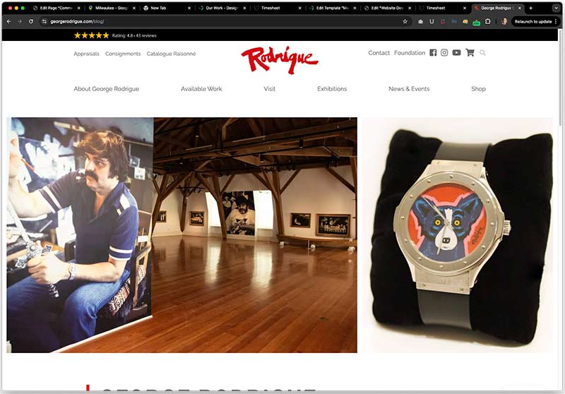 custom wordpress new website design for louisiana artist