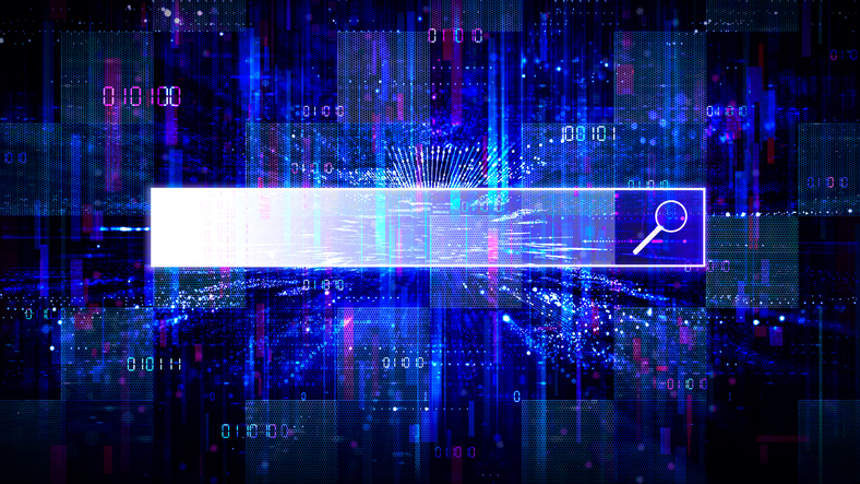 stylized graphic of a AI search bar